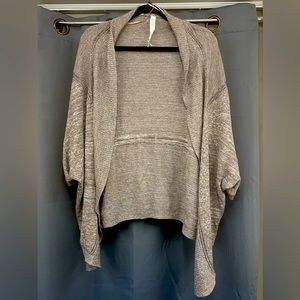 Lululemon Cardigan Breeze Easy Wrap Heathered Cool Cocoa, Size XS/S